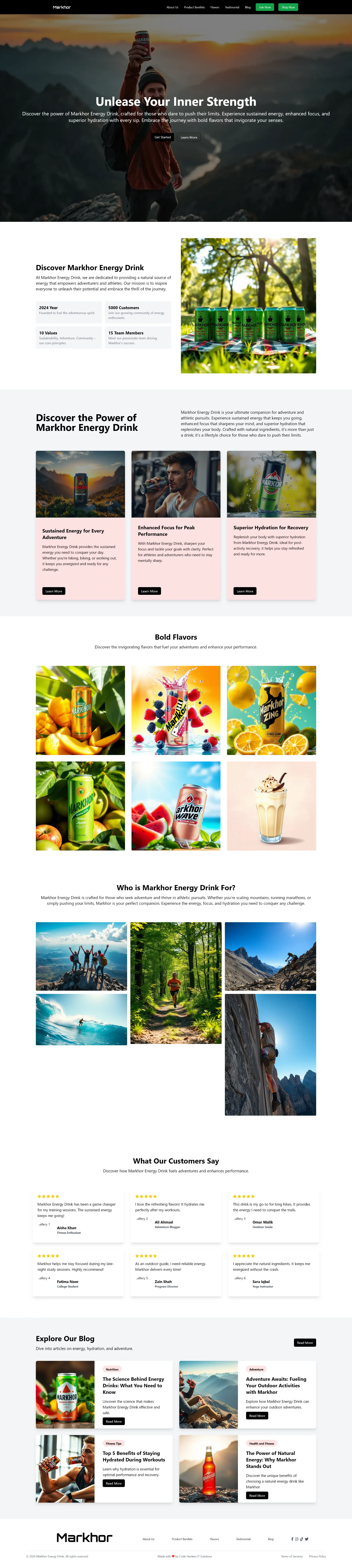 Website for Markhor Energy Drinks